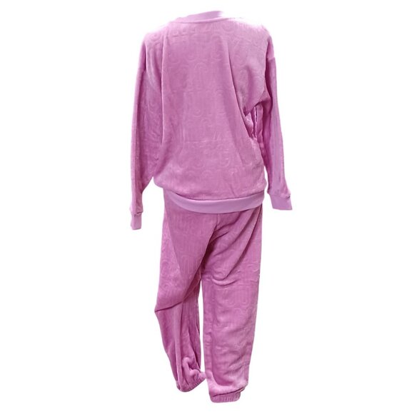 Juicy Couture Pink Fleece Sleepwear Set Size Medium Top & Bottom Pajamas - Picture 7 of 12